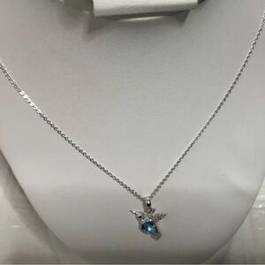 Sky Blue Topaz Rhodium Over Silver Pendant with Chain 1.86ctw